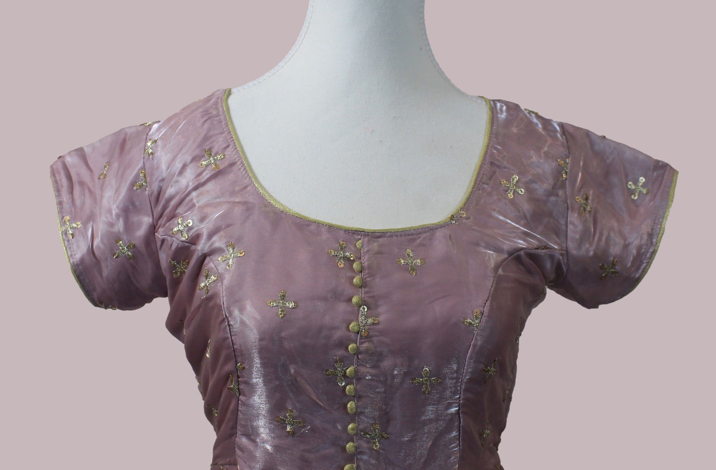 Enchanting Anarkali - Lavender Color Organza Dress with Gold Work