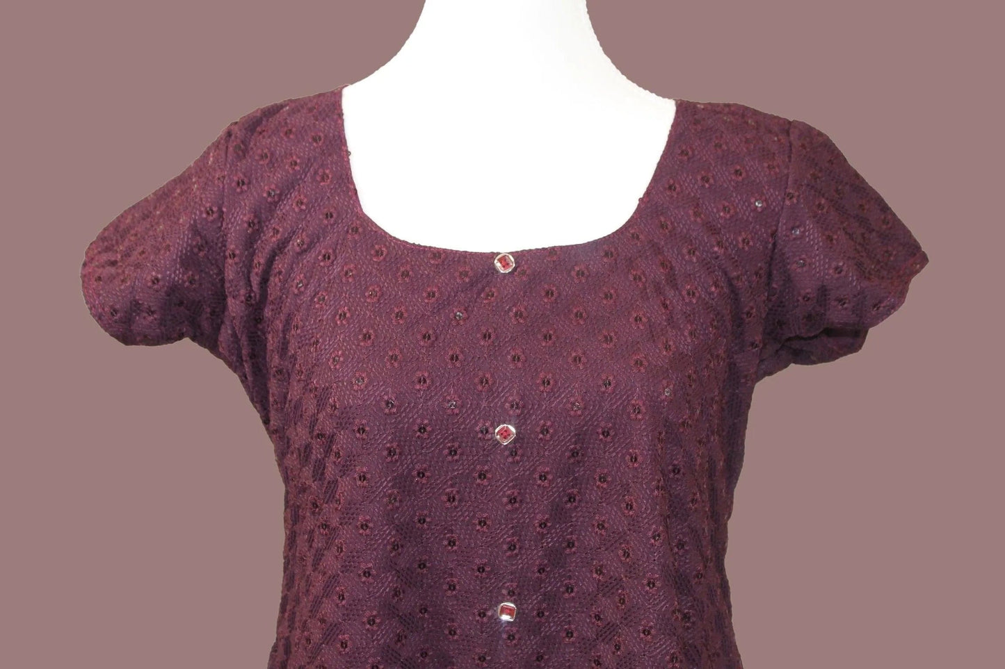 Purple Color Dress with Mirror Work | Indian-Western | Muvvas Boutique