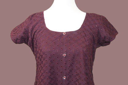 Purple Color Dress with Mirror Work | Indian-Western | Muvvas Boutique