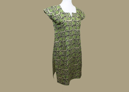 Cream, Black and Green Printed Kurta | Indian Kurtis for Women | Cotton | Indian Ethnic Wear | Indian Kurtas for Women | Indian Attire For Women