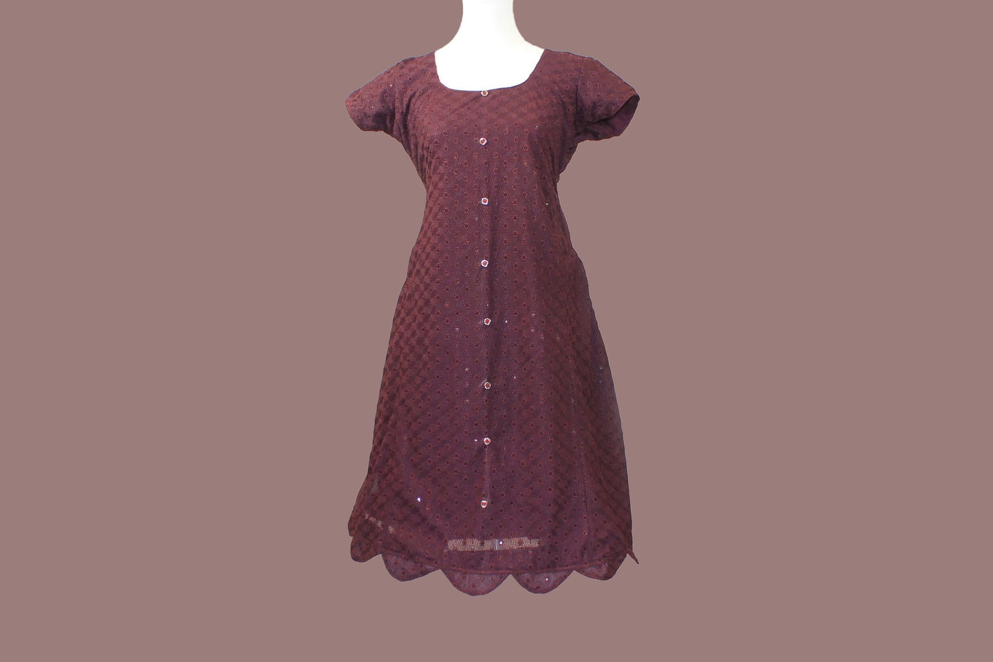 Harmony Hues - Purple Color Dress with Mirror Work