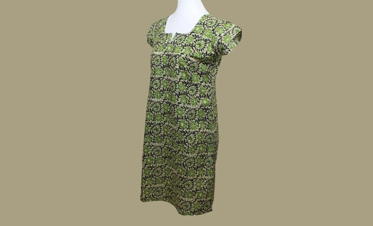 Cream, Black and Green Printed Kurta | Indian Kurtis for Women | Cotton | Indian Ethnic Wear | Indian Kurtas for Women | Indian Attire For Women