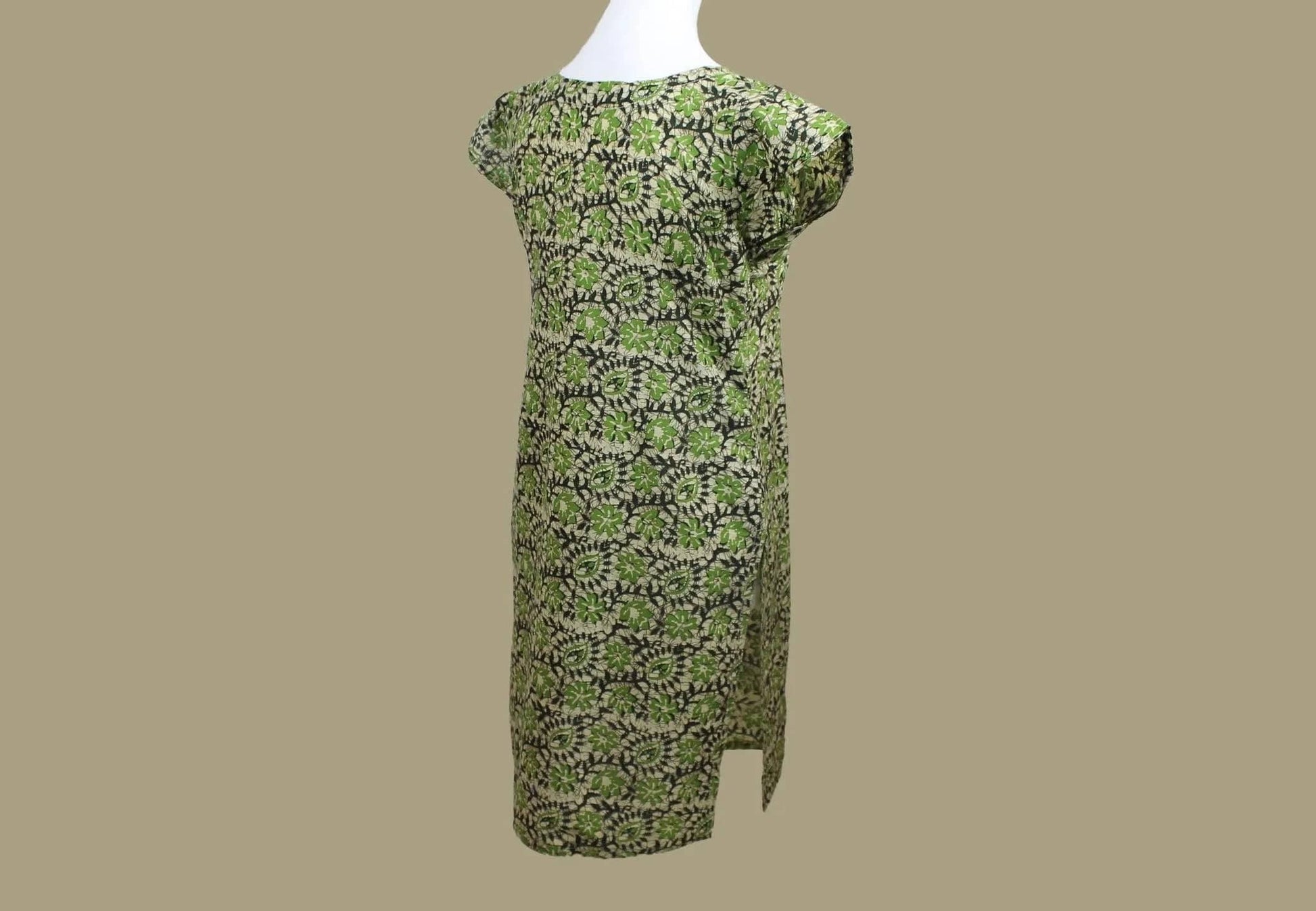 Cream, Black and Green Printed Kurta | Indian Kurtis for Women | Cotton | Indian Ethnic Wear | Indian Kurtas for Women | Indian Attire For Women