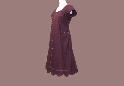 Harmony Hues - Purple Color Dress with Mirror Work