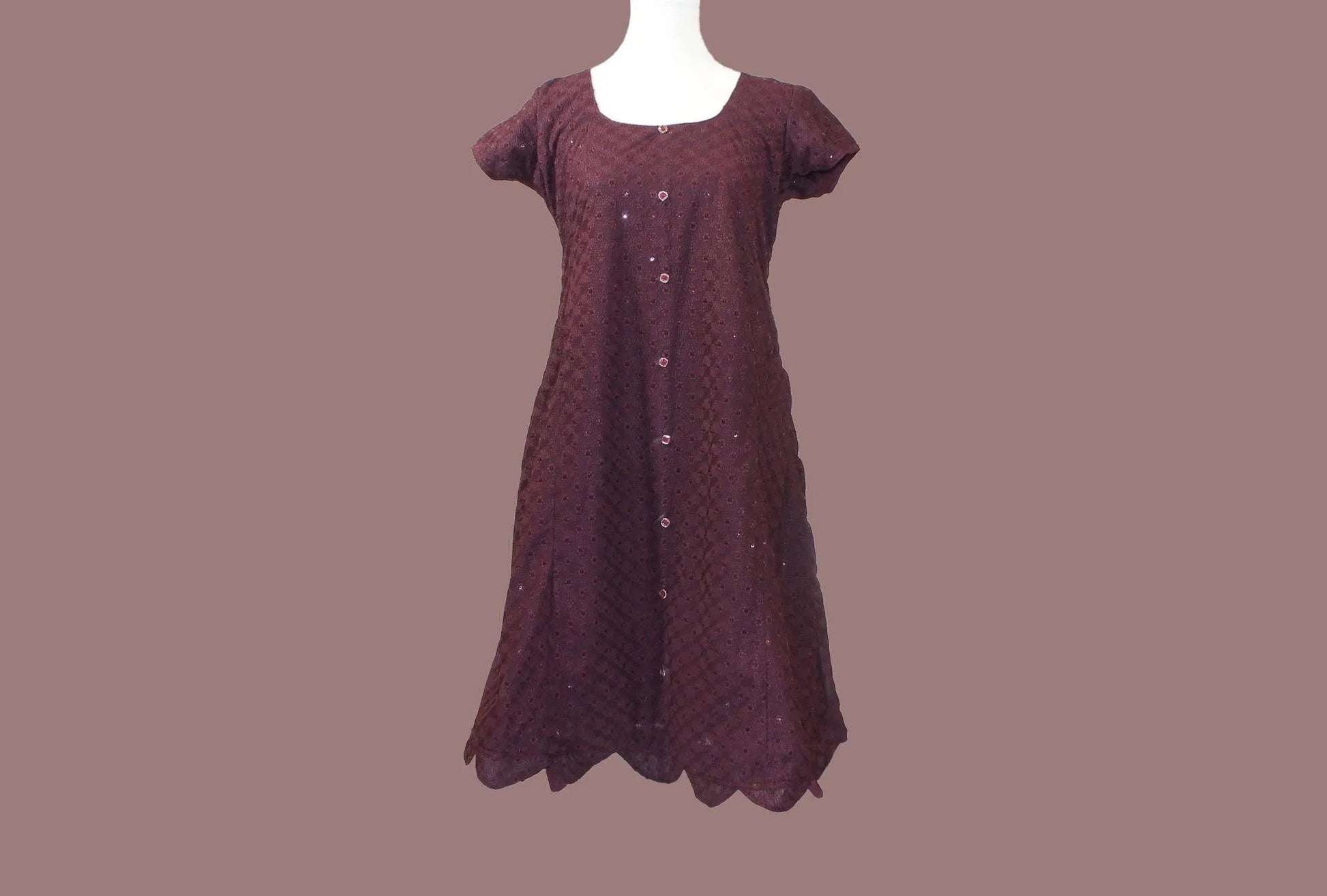 Purple Color Dress with Mirror Work | Indian-Western | Muvvas Boutique