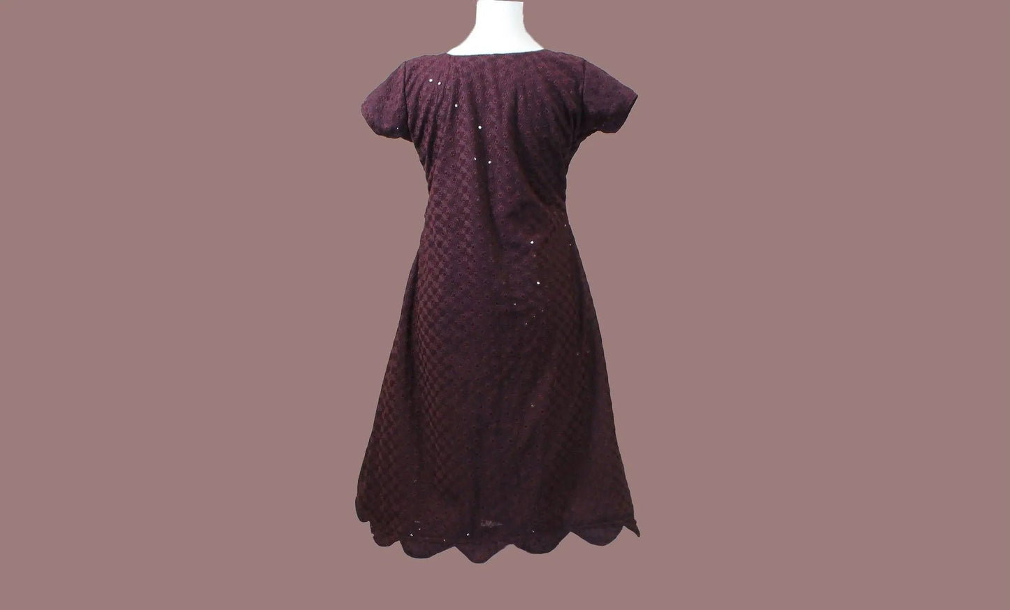 Harmony Hues - Purple Color Dress with Mirror Work