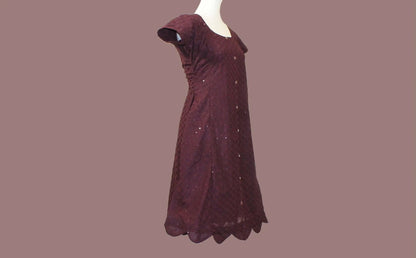 Harmony Hues - Purple Color Dress with Mirror Work