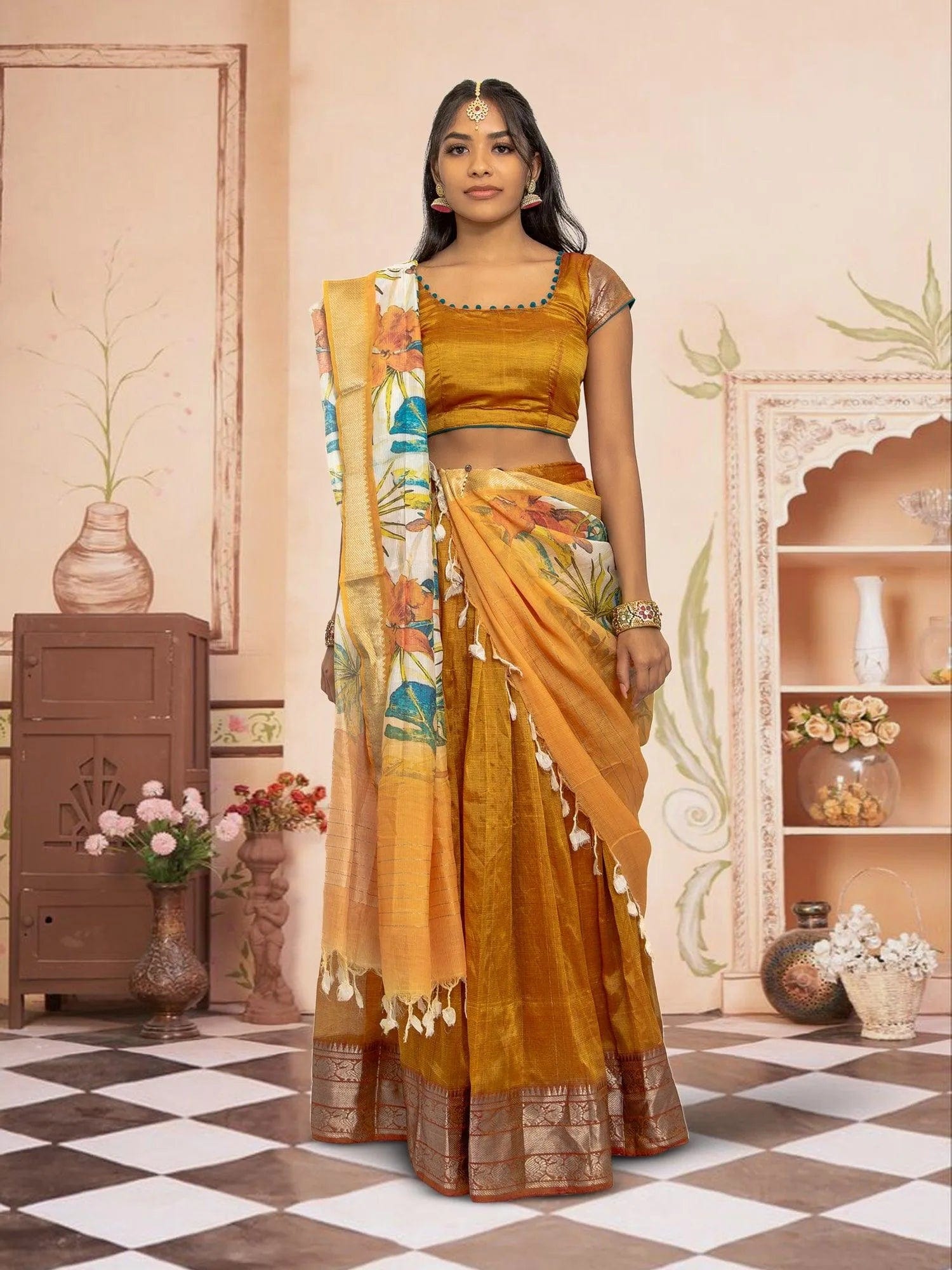 Brown Silk Lehenga - Festive Ethnic Wear | Lehengas For Wedding | Indian Attire For Women | Indian Dresses From India