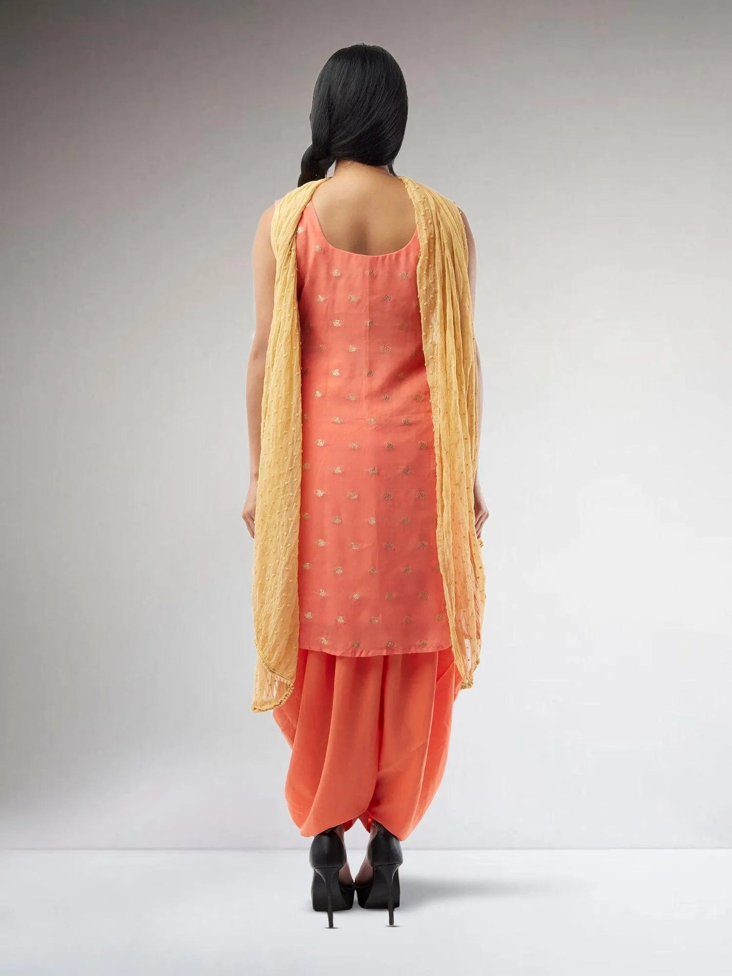 Orange Banarasi Georgette Patiala Salwar Suit | Salwar Kameez | Indian Ethnic Wear | Salwar Kameez Online | kameez-salwar-suit