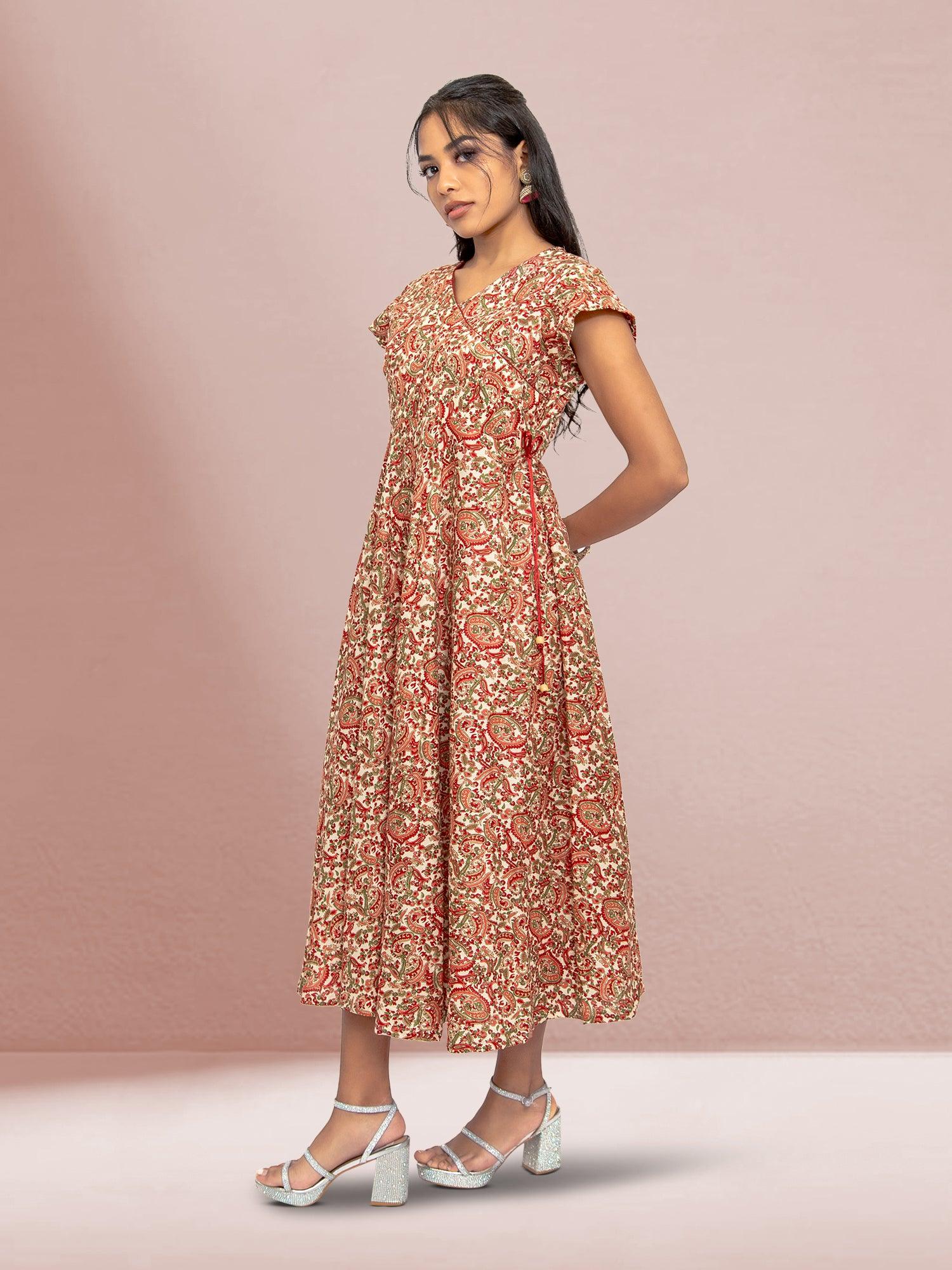 Red & Cream Dress | casual indian wear | indian wear usa  | indian clothing online usa | indian dress in usa online | Indian Ethnic Wear | Indian Dresses From India 