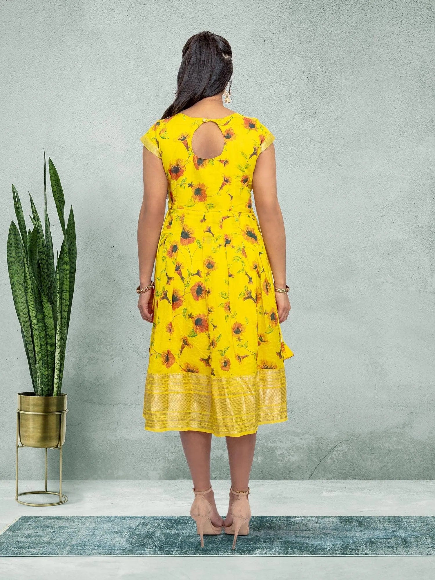 silk tea dress knee length Stacees Tea-Length Floral Lace Mother of the Bride or Groom Dress with Chiffon Cape Sleeves
