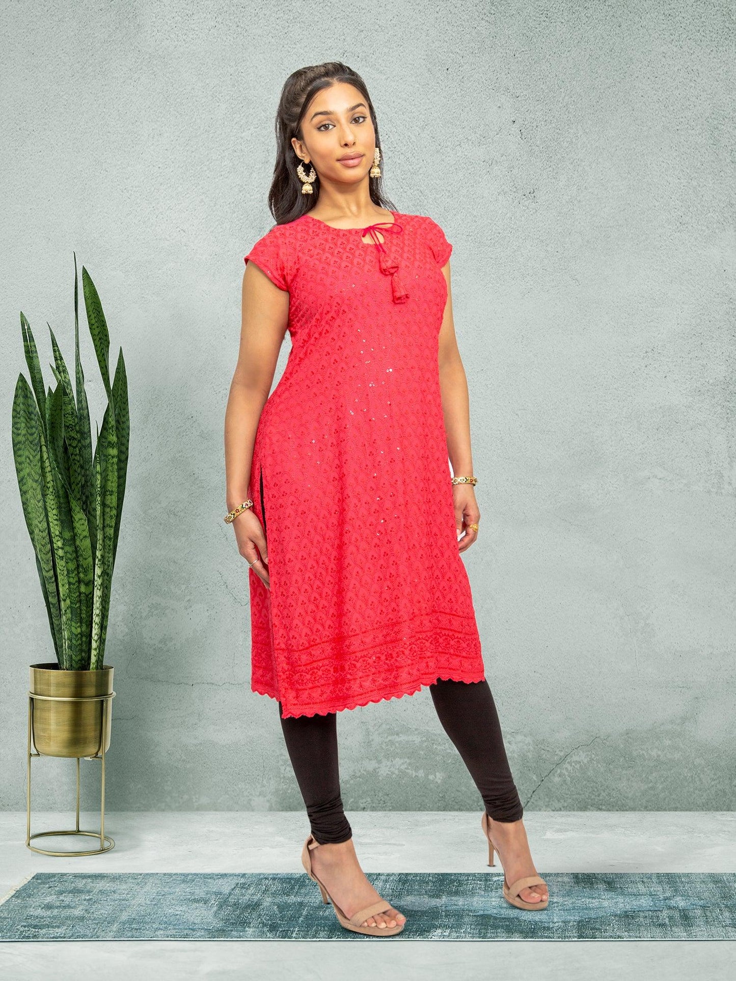 Red Printed Kurta | Indian Kurtis for Women | Indian Ethnic Wear | Kalankari Silk | Indian Dresses From India | Indian Kurtas for Women | Tunics From India